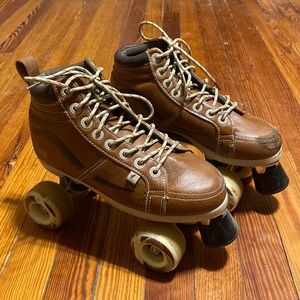 Chaya New Vintage Brown Neat Quad Roller Skates. Brown